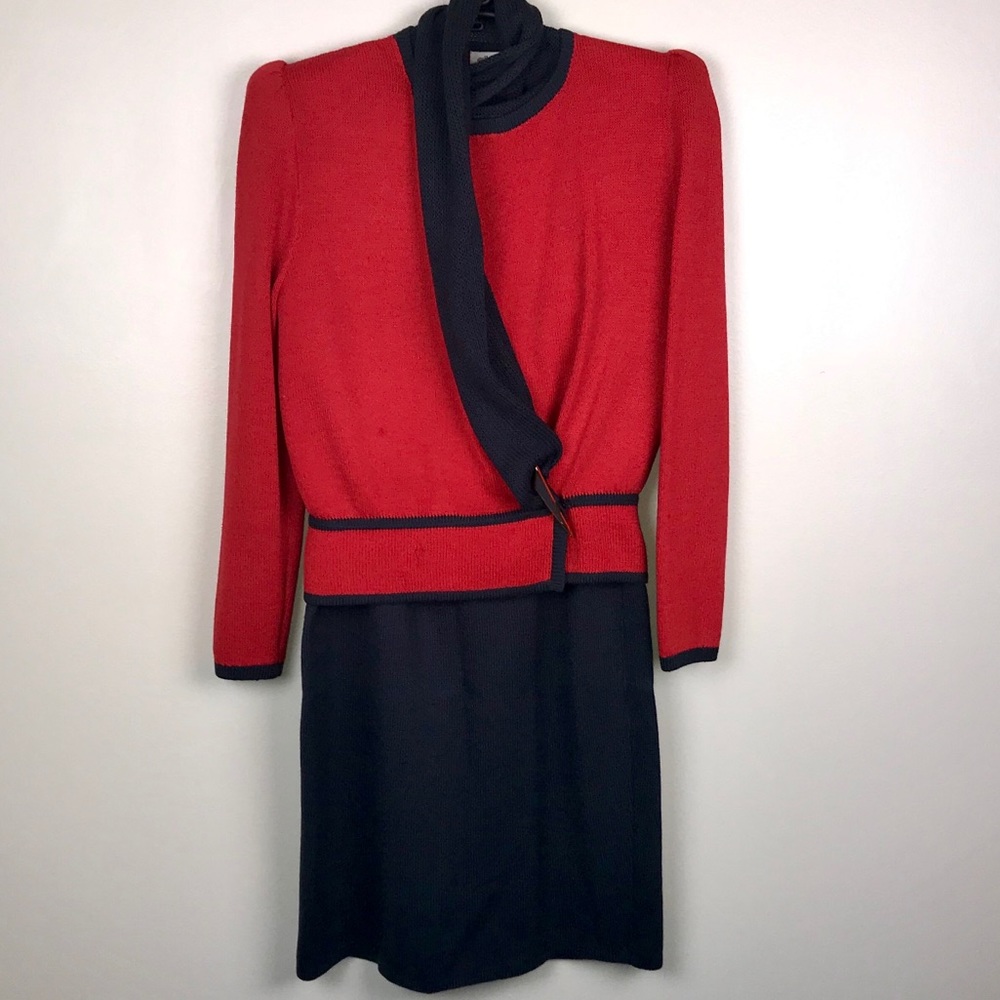 ST. JOHN by Marie Gray Red Vintage Suit - Picture 1 of 8
